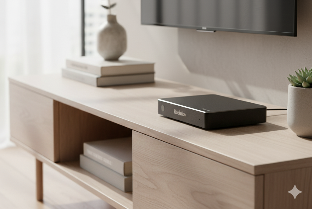 Modern home theater R_volution 8K setup scene

